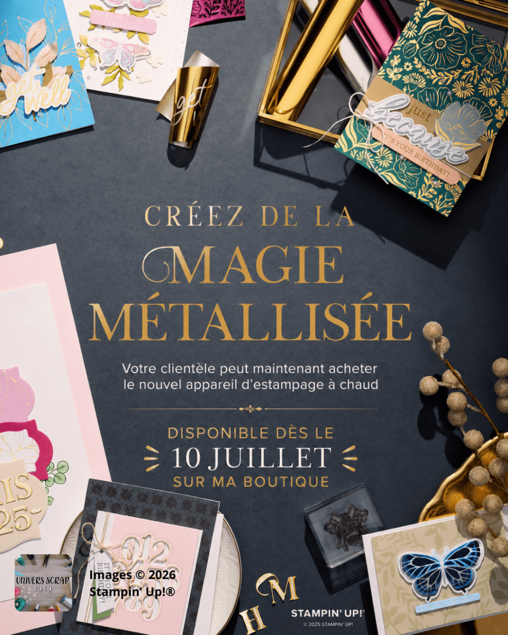 La magie métallisée arrive chez Stampin&rsquo; Up! : découvre la machine d&rsquo;estampage à chaud&nbsp;✨